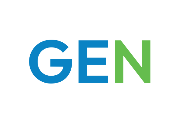 GEN-Logo, blaues GE, grünes N